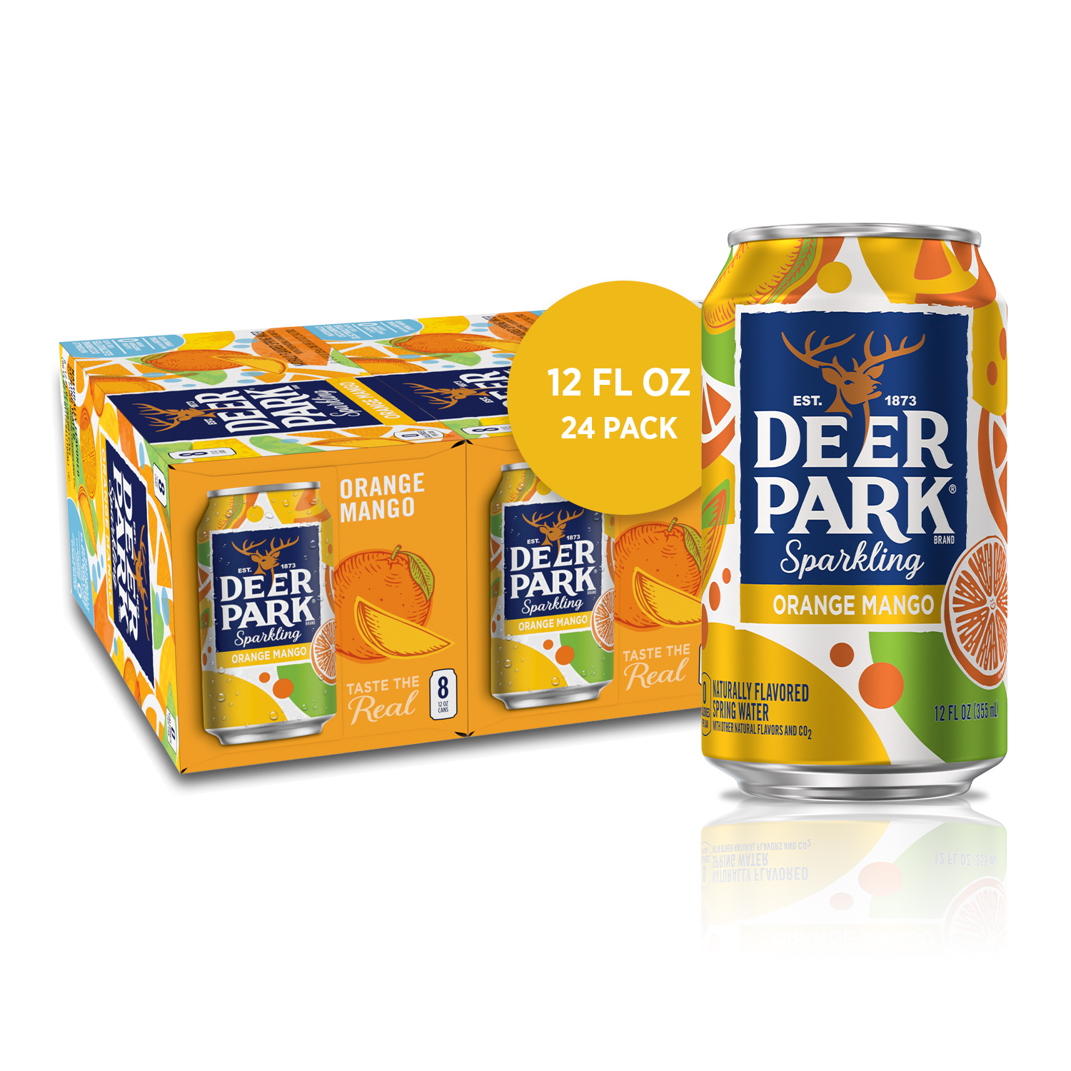 Deer Park Sparkling Water, Orange Mango, 12 Oz. Can (24 Count)