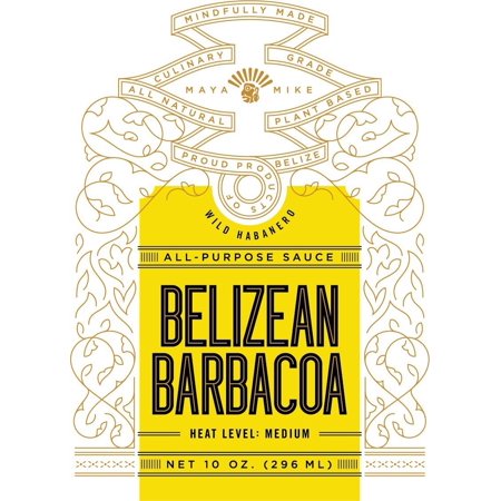 Maya Mike's Belizean Barbacoa All Purpose Hot Sauce, Medium Heat, 10 oz. (296 ml)