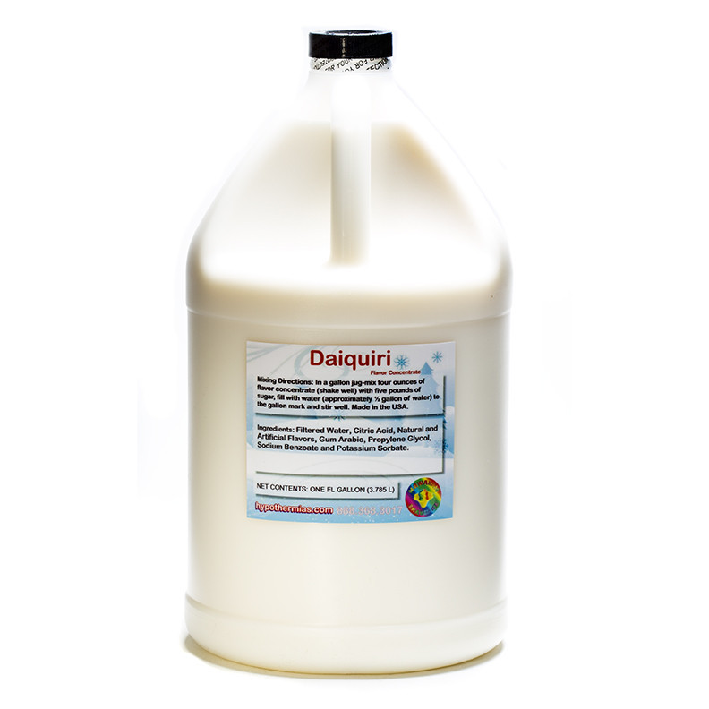 Daiquiri Shaved  Shaved Ice and Snow Cone Unsweetened Flavor Concentrate *Gallon* 128 Fl Oz Size (must Add Sugar and Water)