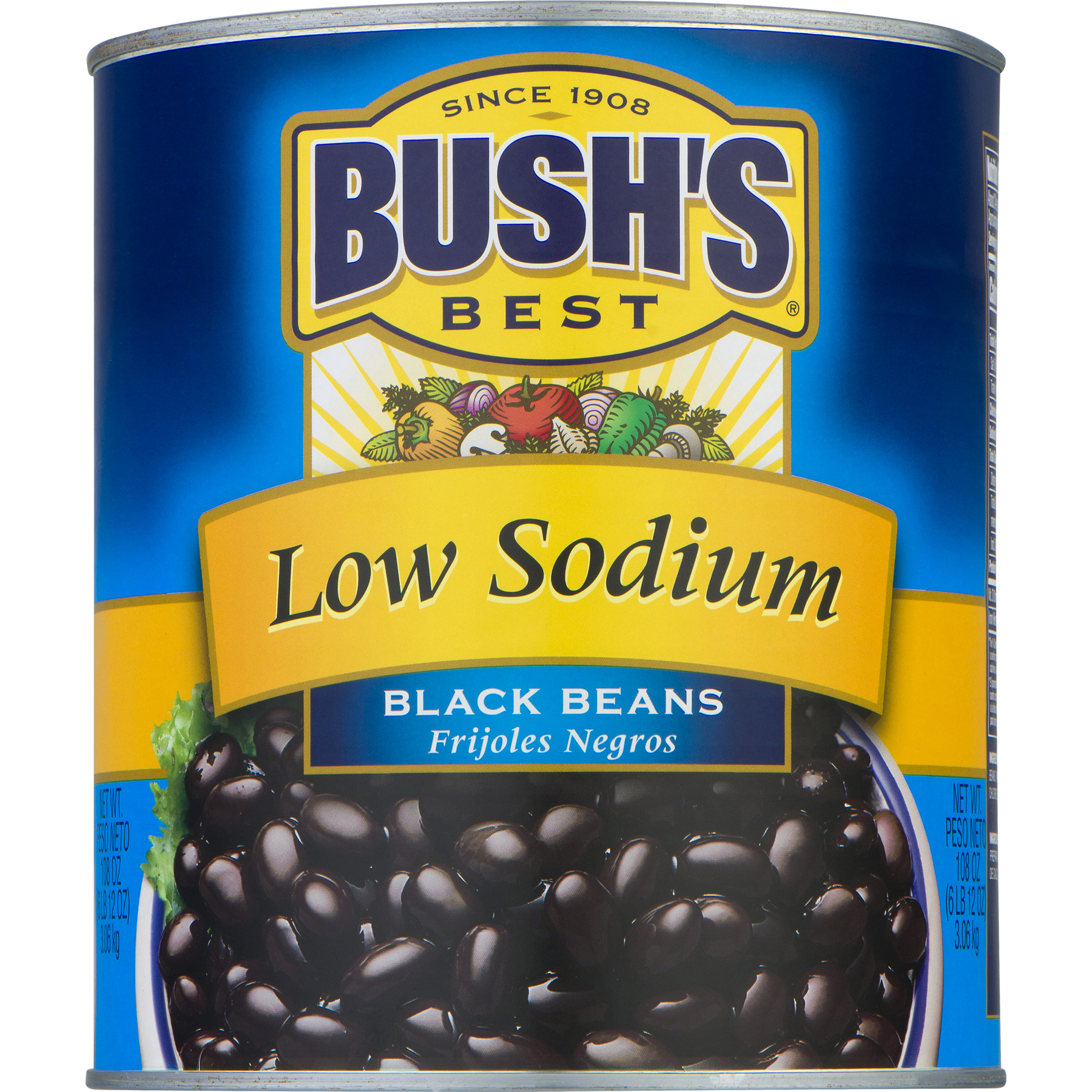 Bush S Low Sodium Black Beans  108 Oz  Can
