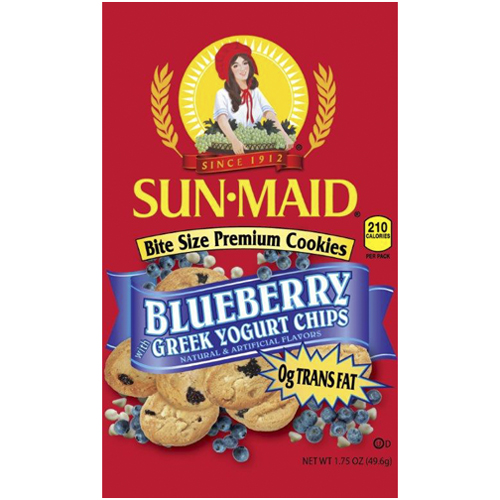Sun-Maid, Blueberry Greek Yogurt Bite Size Premium Cookies, 1.75 Oz, 60 Ct