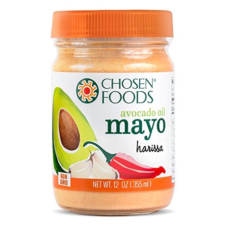 Chosen Foods Avocado Oil Harissa Mayo 12 Oz. (2 Pack), Non-GMO, Unsweetened, Gluten Free, Dairy Free for Sandwiches, Dressings, Sauces and Mediterrane