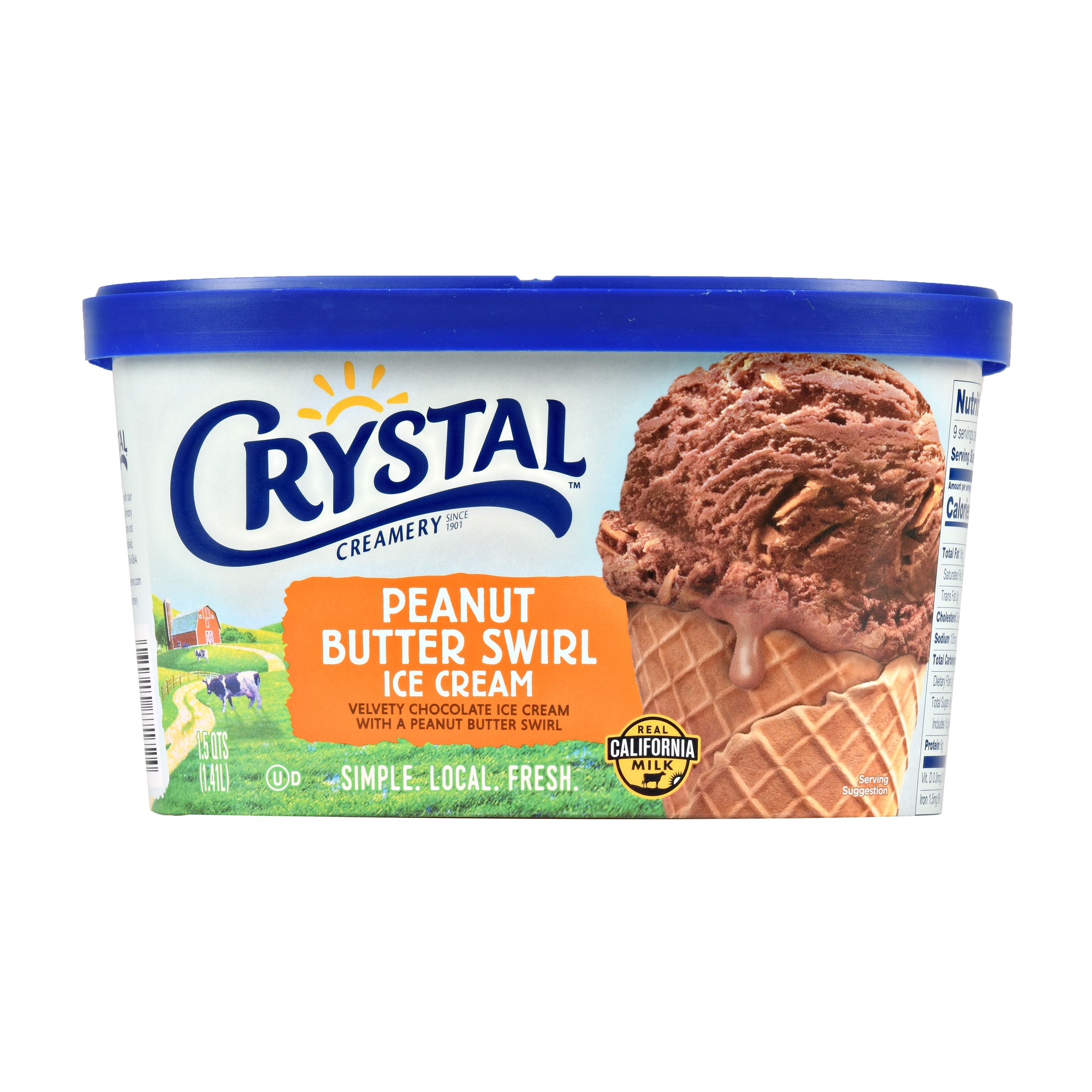 Crystal Creamery™ Peanut Butter Swirl Ice Cream 1.5 Qt. Tub