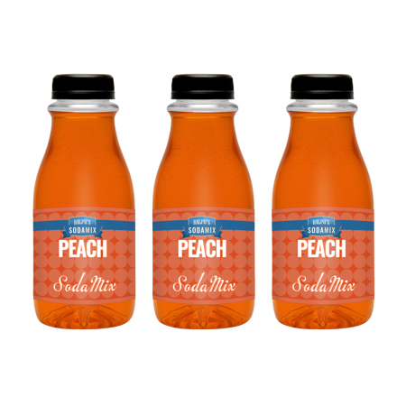 Ralph S Peach Sparkling Water Sodamix Flavor | Three 12oz Bottles