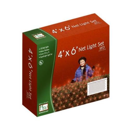 Christmas Net Light Set  Red  150 Ct  4 X 6   Noma  48953-88