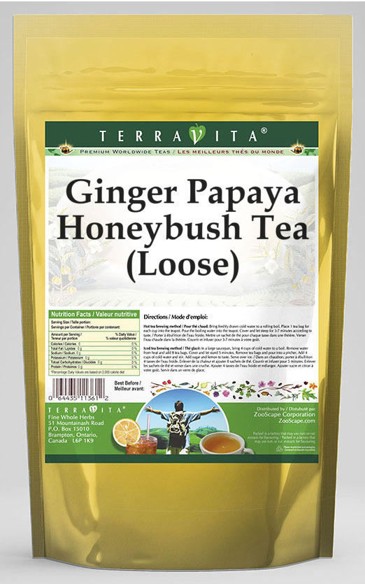 Ginger Papaya Honeybush Tea (Loose) (4 oz, Zin: 540703)