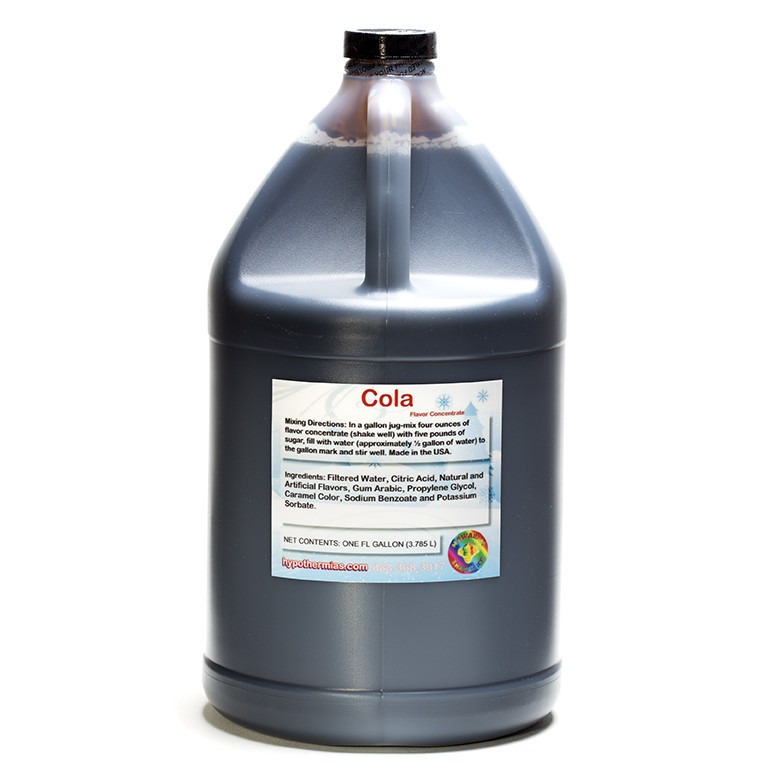Cola Shaved  Shaved Ice and Snow Cone Unsweetened Flavor Concentrate *Gallon* 128 Fl Oz Size (must Add Sugar and Water)