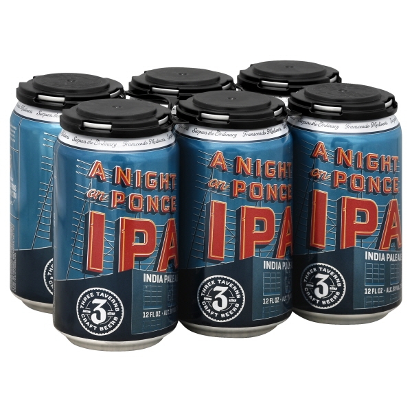 Three Taverns Night on Ponce IPA 6 Pack, 12 Fl Oz Cans