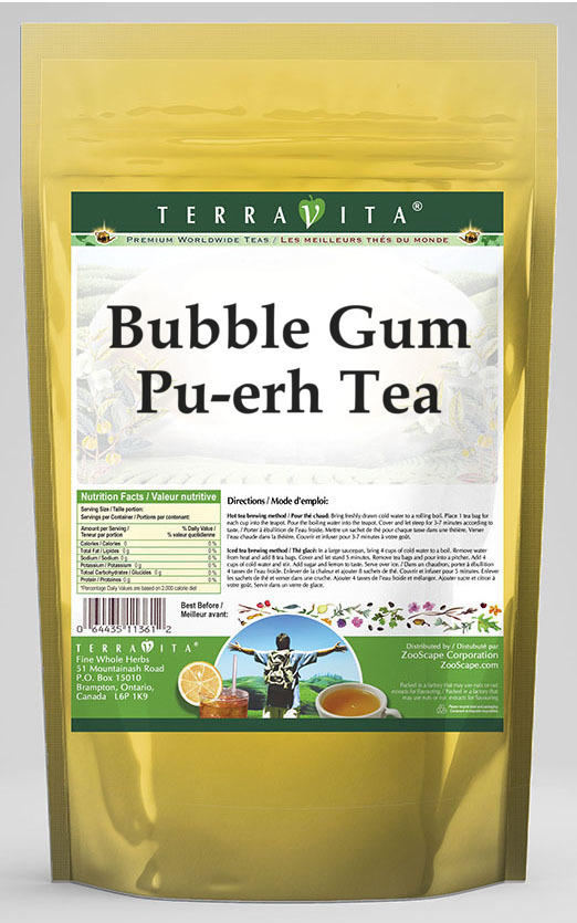 TerraVita Bubble Gum Pu-erh Tea  (Bubble Gum  Pu-erh Tea Bags  50 Tea Bags  3-Pack  Zin: 534648)