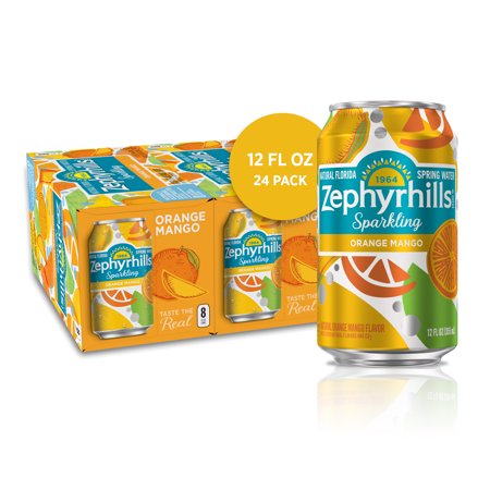 Zephyrhills Sparkling Water, Orange Mango, 12 Oz. Can (24 Count)