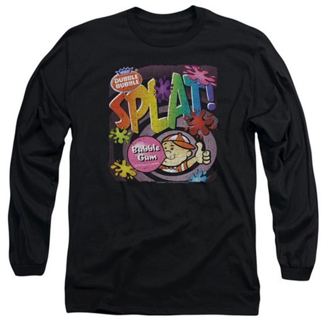 Trevco Dubble Bubble-Splat Gum - Long Sleeve Adult 18-1 Tee - Black  Medium