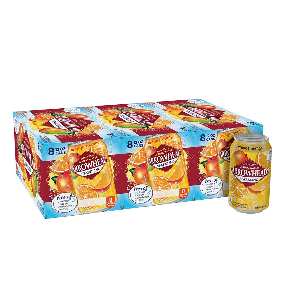 Arrowhead Sparkling Water, Orange Mango, 12 Oz. Cans (24 Count)