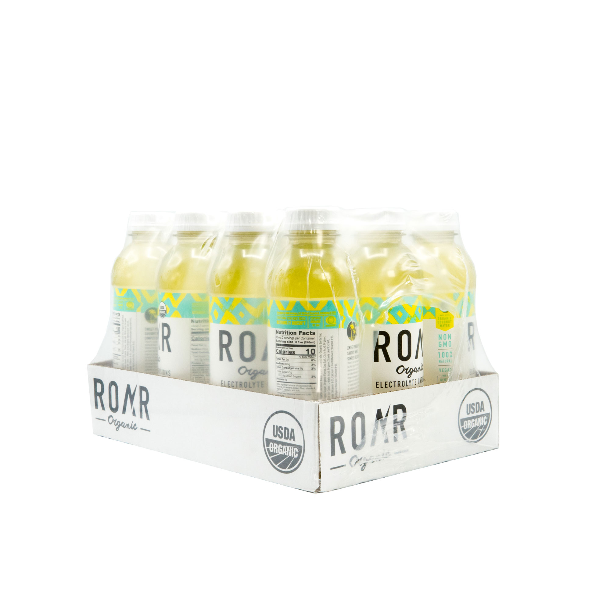 ROAR Organic Eletrolyte Infusion Water, Pineapple Mint, 18 Fl Oz, 12 Ct