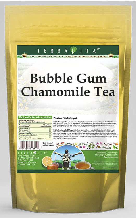 TerraVita Bubble Gum Chamomile Tea  (Bubble Gum  Chamomile Tea Bags  25 Tea Bags  2-Pack  Zin: 534623)