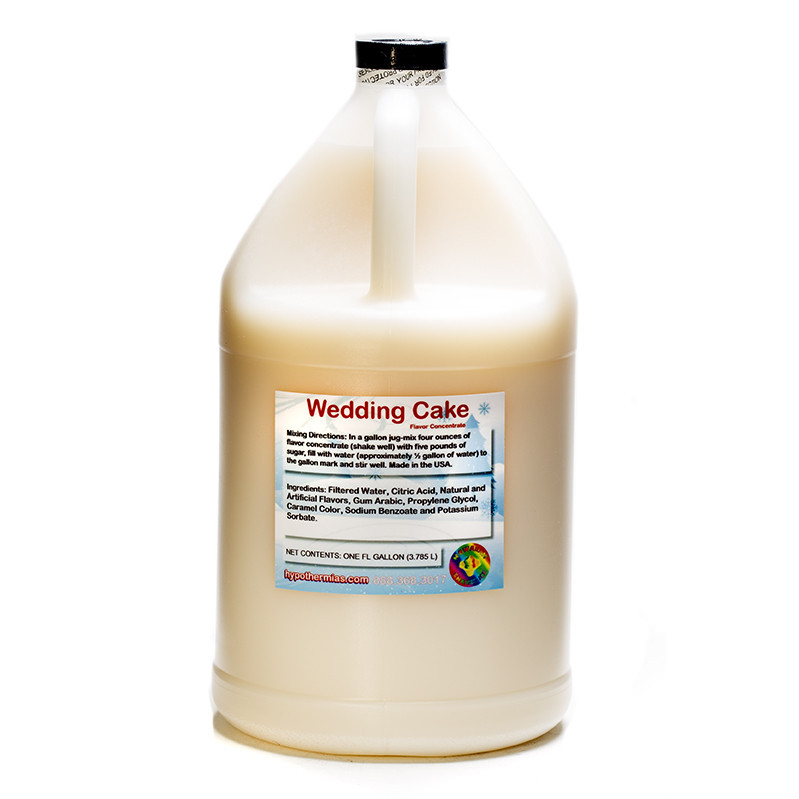 Wedding Cake Shaved  Shaved Ice and Snow Cone Unsweetened Flavor Concentrate *Gallon* 128 Fl Oz Size (must Add Sugar and Water)