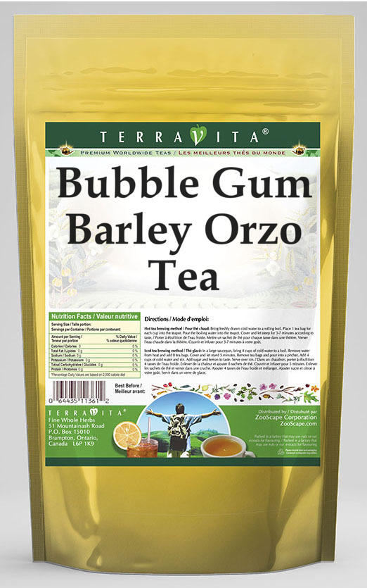 TerraVita Bubble Gum Barley Orzo Tea  (Bubble Gum  Barley Orzo Tea Bags  25 Tea Bags  3-Pack  Zin: 547841)