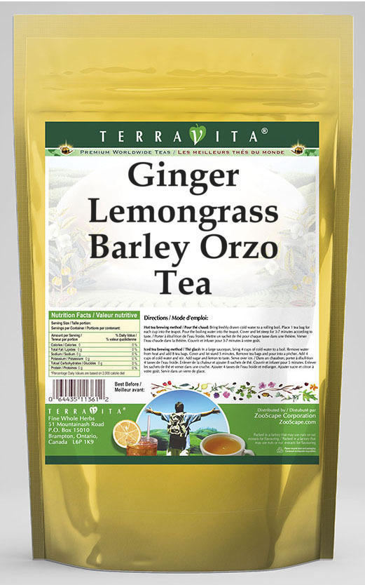 Ginger Lemongrass Barley Orzo Tea (25 Tea Bags, Zin: 560634) - 2-Pack