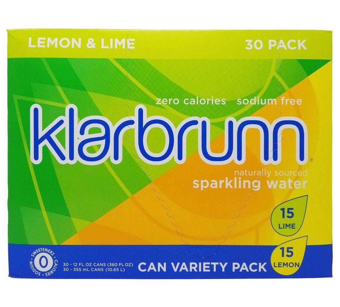 KlarbrunnÂ® Lime & Lemon Sparkling Water Variety Pack 30-12 Fl. Oz. Cans