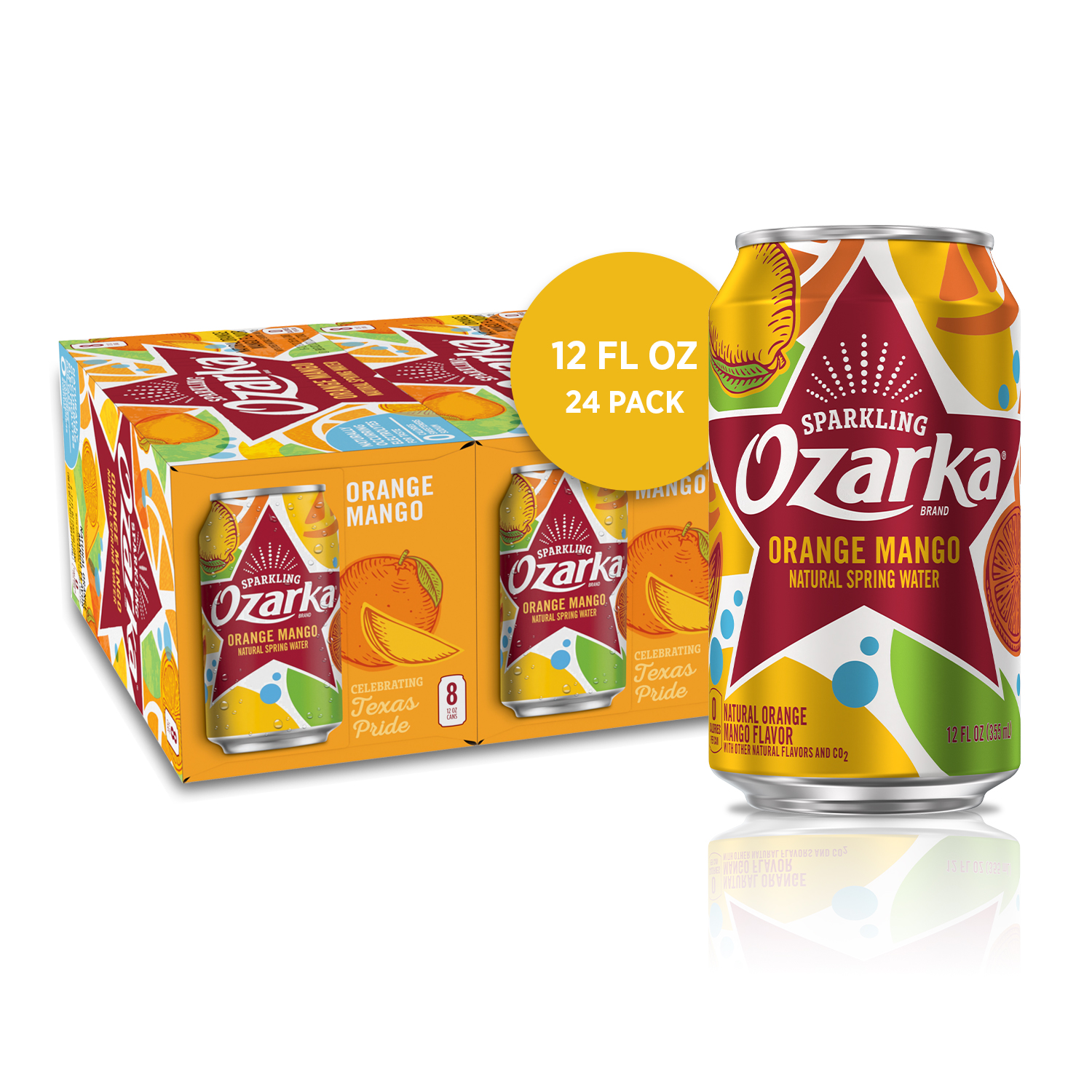 Ozarka Sparkling Water, Orange Mango, 12 Oz. Can (24 Count)
