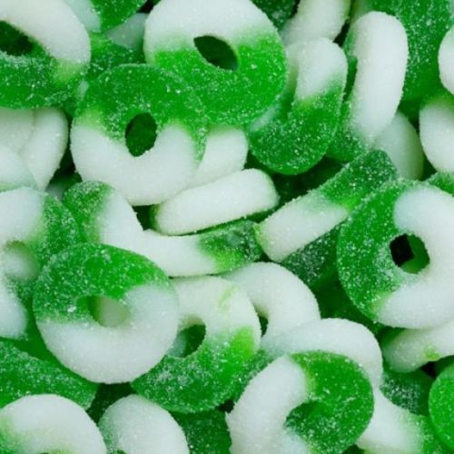 BAYSIDE CANDY Albanese Gummi Gummy Green Apple Rings, 2LBS