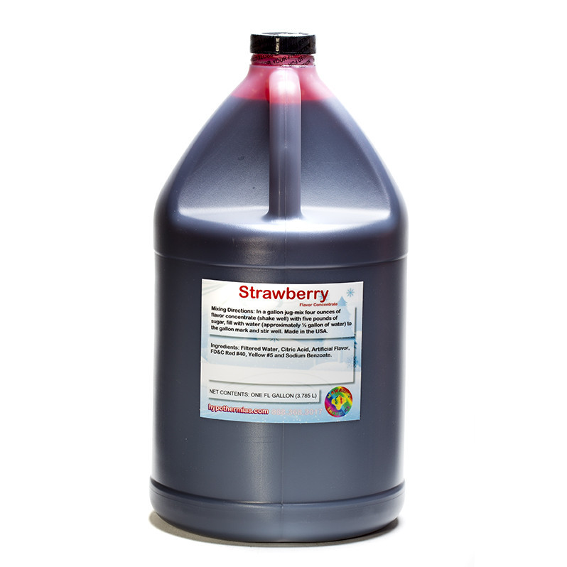 Strawberry Shaved Ice and Snow Cone Unsweetened Flavor Concentrate *Gallon* 128 Fl Oz Size (must Add Sugar and Water)