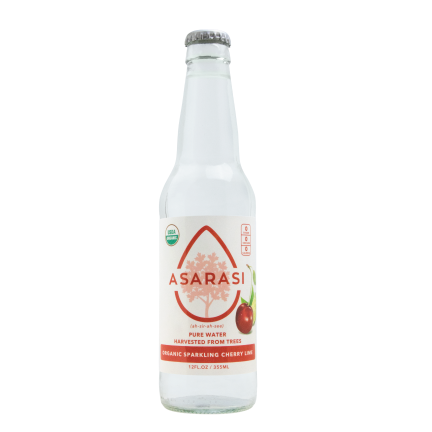 Asarasi (Ah-Sir-Ah-See) Organic Sparkling Cherry Lime, Tree Water,12 Fl Oz, 12 Ct