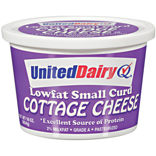 United Dairy Lowfat Small Curd Cottage Cheese, 16 Oz