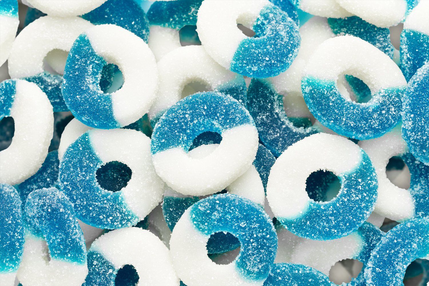 Bayside Candy Albanese Gummi Gummy Blue Raspberry Rings , 1lb