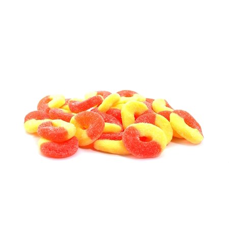 Trolli Peach Rings - 1 Lb Resealable Stand up Bulk Bag - Old School Peach Flavored Gummy Candy - Sweet and Sour Bulk Candy for Parties and Holidays -