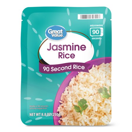 Great Value Jasmine Rice 90 Second Pouch, 8.8 Oz