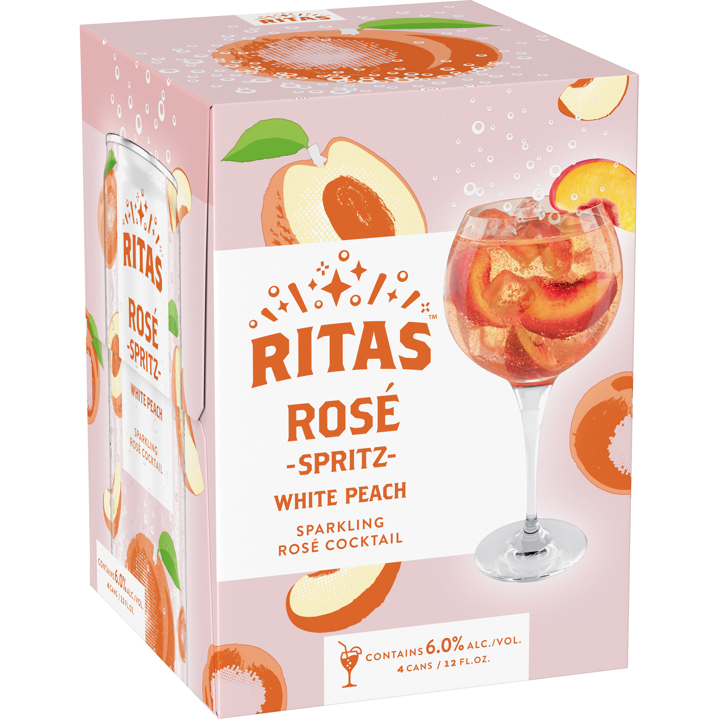 Ritas Ros Spritz White Peach Sparkling Ros Cocktail, 4 Pack 12 Fl. Oz. Cans, 6% ABV