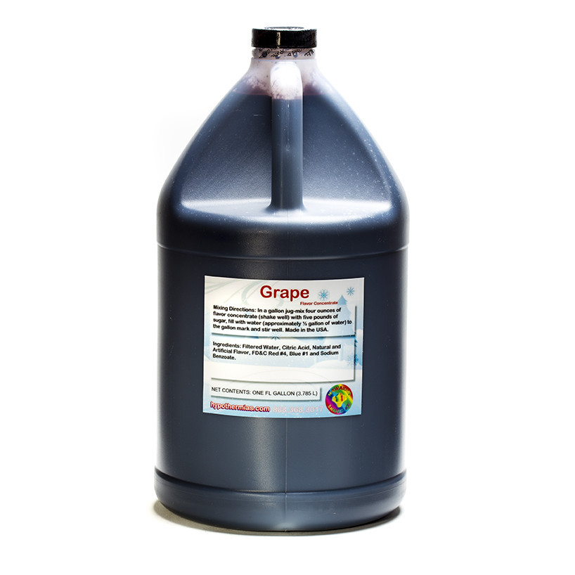Grape Shaved  Shaved Ice and Snow Cone Unsweetened Flavor Concentrate *Gallon* 128 Fl Oz Size (must Add Sugar and Water)