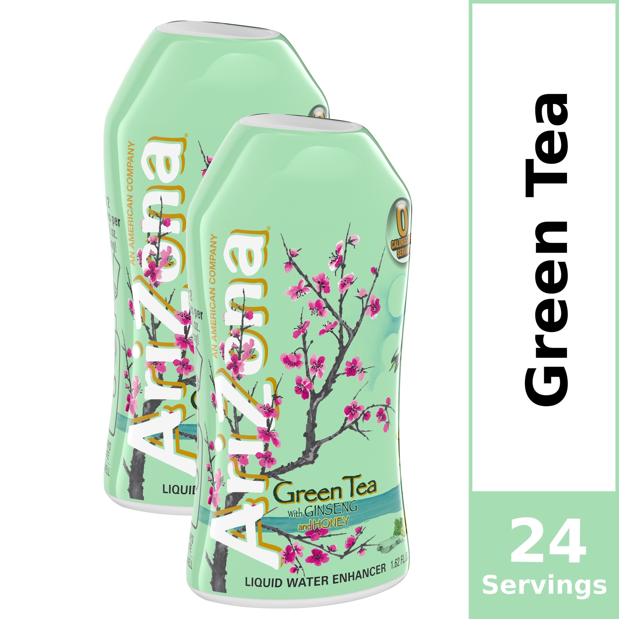 AriZona Green Tea with Ginseng & Honey Naturally Flavored Liquid Water Enhancer  1.62 Fl Oz Bottle