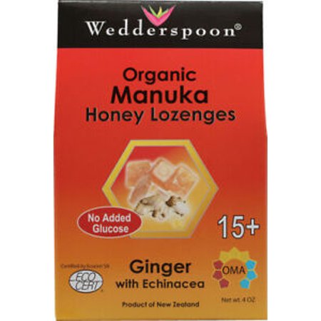 (Pack 1)WEDDERSPOON Manuka Honey Ginger Drops Org 20 LOZ