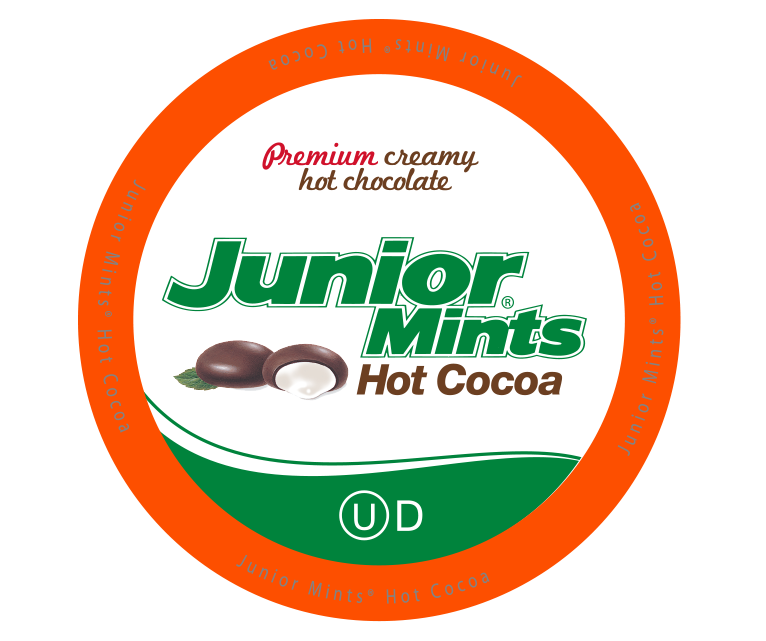 Junior Mints Chocolate Mint FLAVORED Hot Cocoa Pods Keurig K-Cup Brewer Compatible Junior Mint Hot Chocolate 72 Count