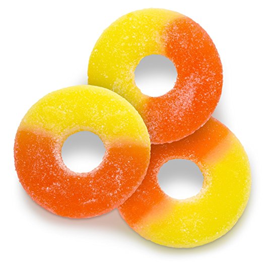 Bayside Candy Gummy Peach Rings/peache O S  2lbs