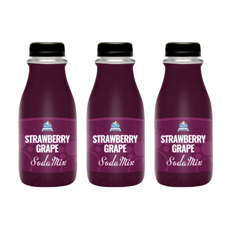 Ralph S Strawberry Grape Sparkling Water Sodamix Flavor | Three 12oz Bottles
