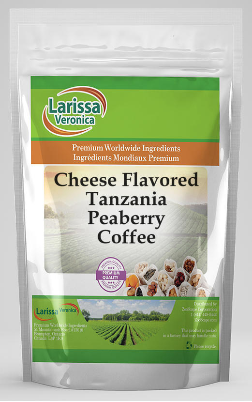 Larissa Veronica Cheese Flavored Tanzania Peaberry Coffee  (Cheese Flavored  Whole Coffee Beans  16 Oz  2-Pack  Zin: 548973)