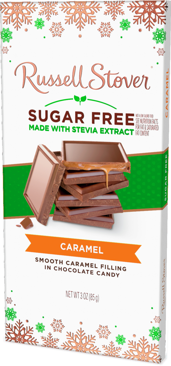 SUGAR FREE SMOOTH CARAMEL FILLING IN CHOCOLATE CANDY, CARAMEL