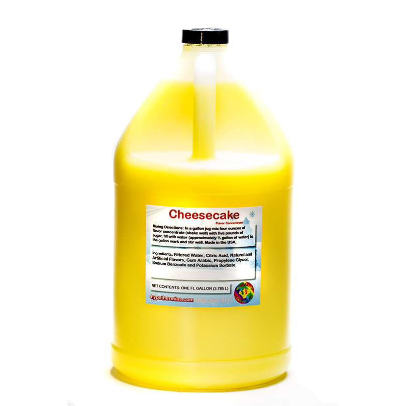 Cheesecake Shaved  Shaved Ice and Snow Cone Unsweetened Flavor Concentrate *Gallon* 128 Fl Oz Size (must Add Sugar and Water)