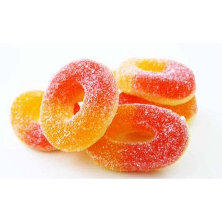 Trolli Peach Rings - 2 Lb Resealable Stand up Bulk Bag - Old School Peach Flavored Gummy Candy - Sweet and Sour Bulk Candy for Parties and Holidays -