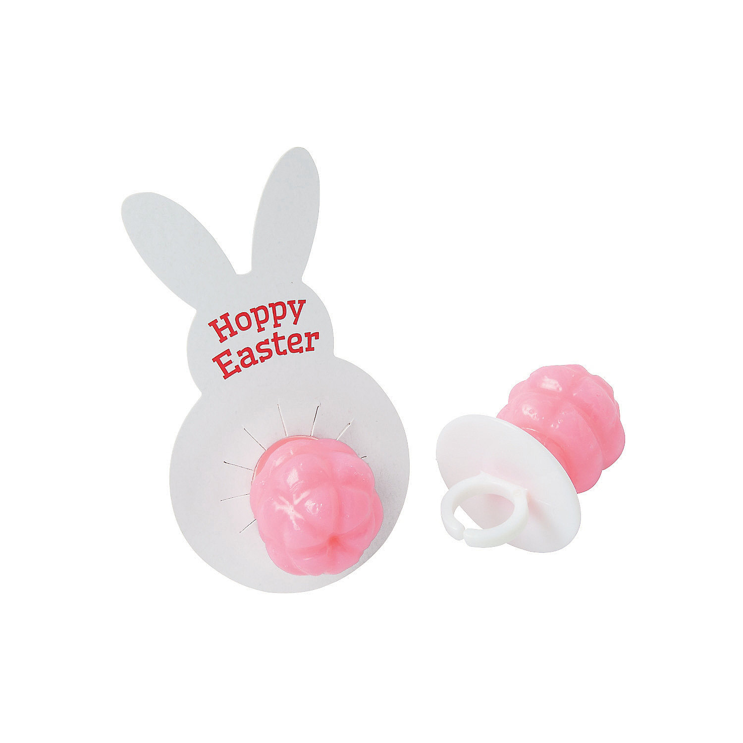 Bunny Tail Ring Pop on Card - Edibles - 12 Pieces