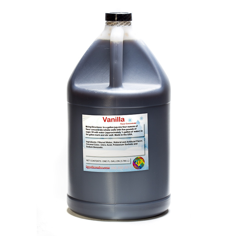 Vanilla Shaved  Shaved Ice and Snow Cone Unsweetened Flavor Concentrate *Gallon* 128 Fl Oz Size (must Add Sugar and Water)