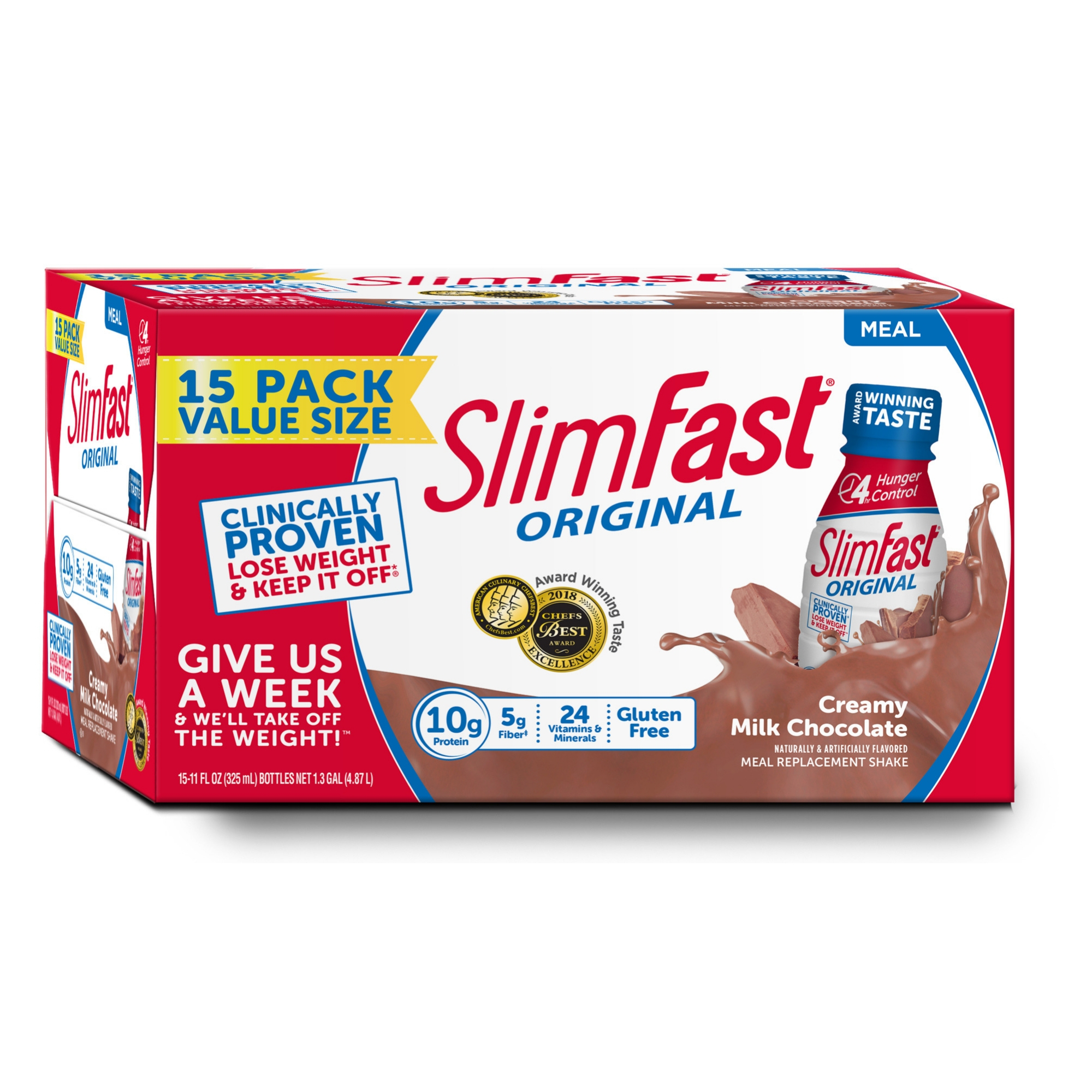 SlimFast Original High Protein RTD Shake Creamy Milk Chocolate 11 Fl Oz Each / Pack of 15