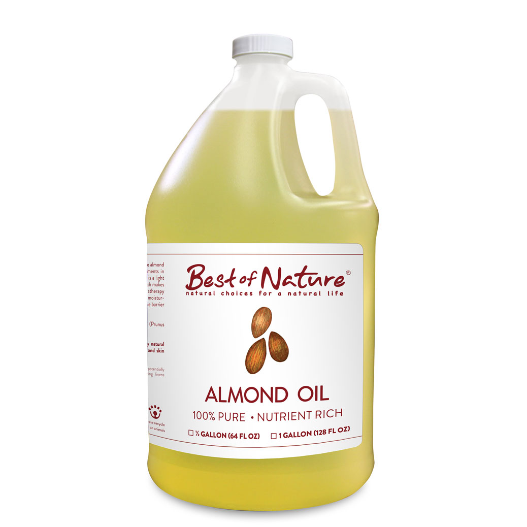 Best of Nature 100% Pure Sweet Almond Oil – Massage  Body & Hair  Carrier – Half Gallon (64 Fl Oz)