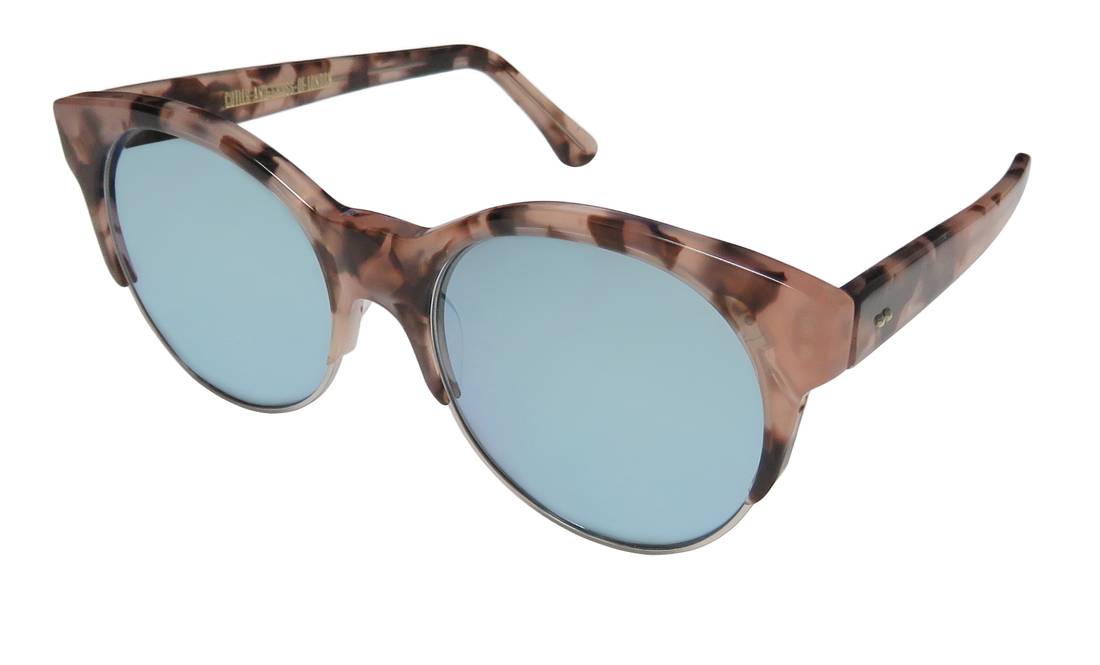 New Cutler and Gross 1128 Womens/Ladies Designer Full-Rim 100% UVA & UVB Pink Havana Premium Segment Popular Style Modern Ladies Frame Mirrored Gray L
