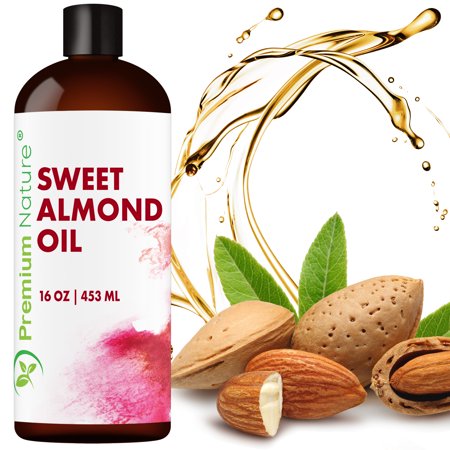 Sweet Almond Oil Best Carrier Oil - 100% Natural Pure for Skin & Hair - Cleansing Properties Evens Skin Tone Treats Irritated Skin Nourishes Moisturiz