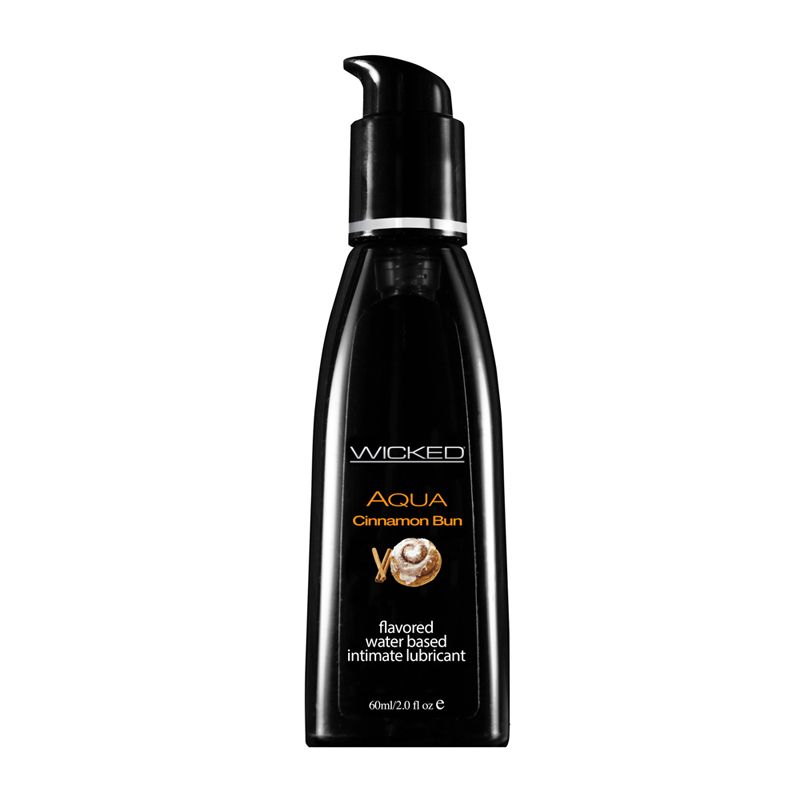 Wicked Aqua Flavored Water Based Lubricant - Cinnamon Bun - 2 Oz