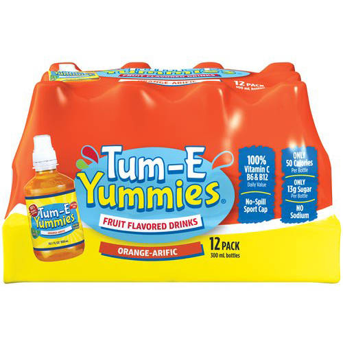 Tum-E Yummies Orange-Arific Fruit Flavored Water Drink, 10.1 Fl. Oz., 12 Pack