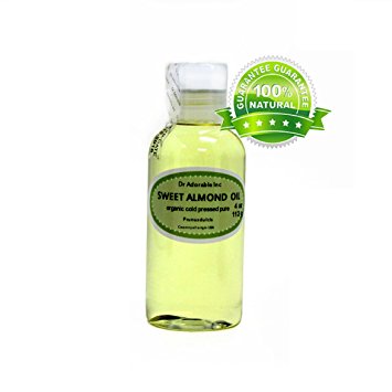 Dr Adorable - 4 Oz - Sweet Almond Oil - 100% Pure Organic Cold Pressed Natural Hair Skin